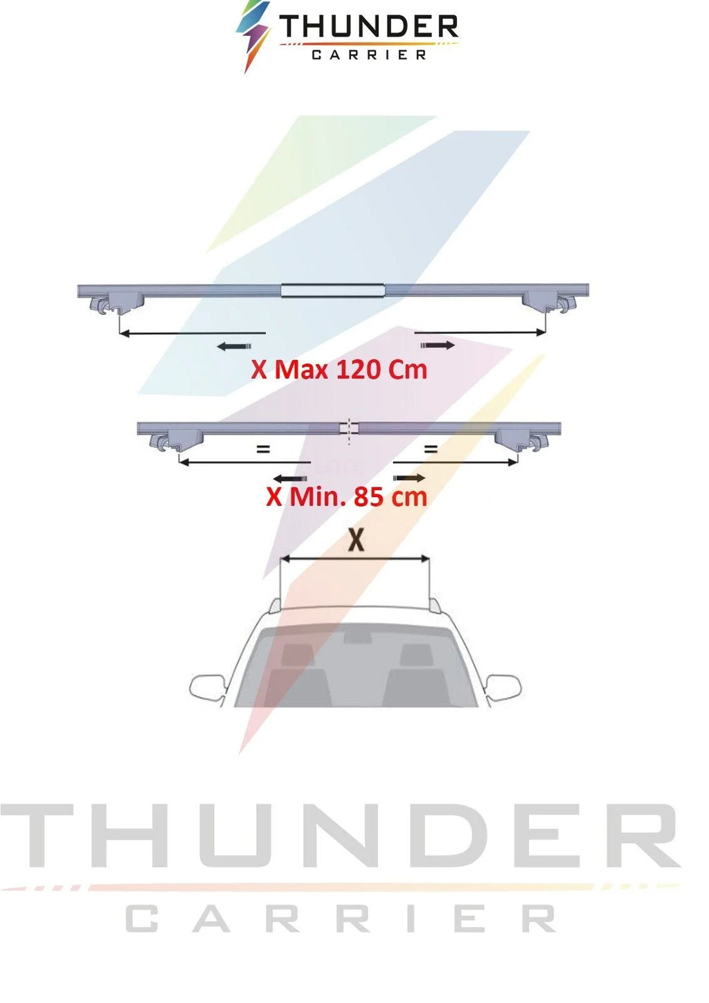 Silver Telescopic Roof Racks Cross Bars Luggage Carrier Set X1574