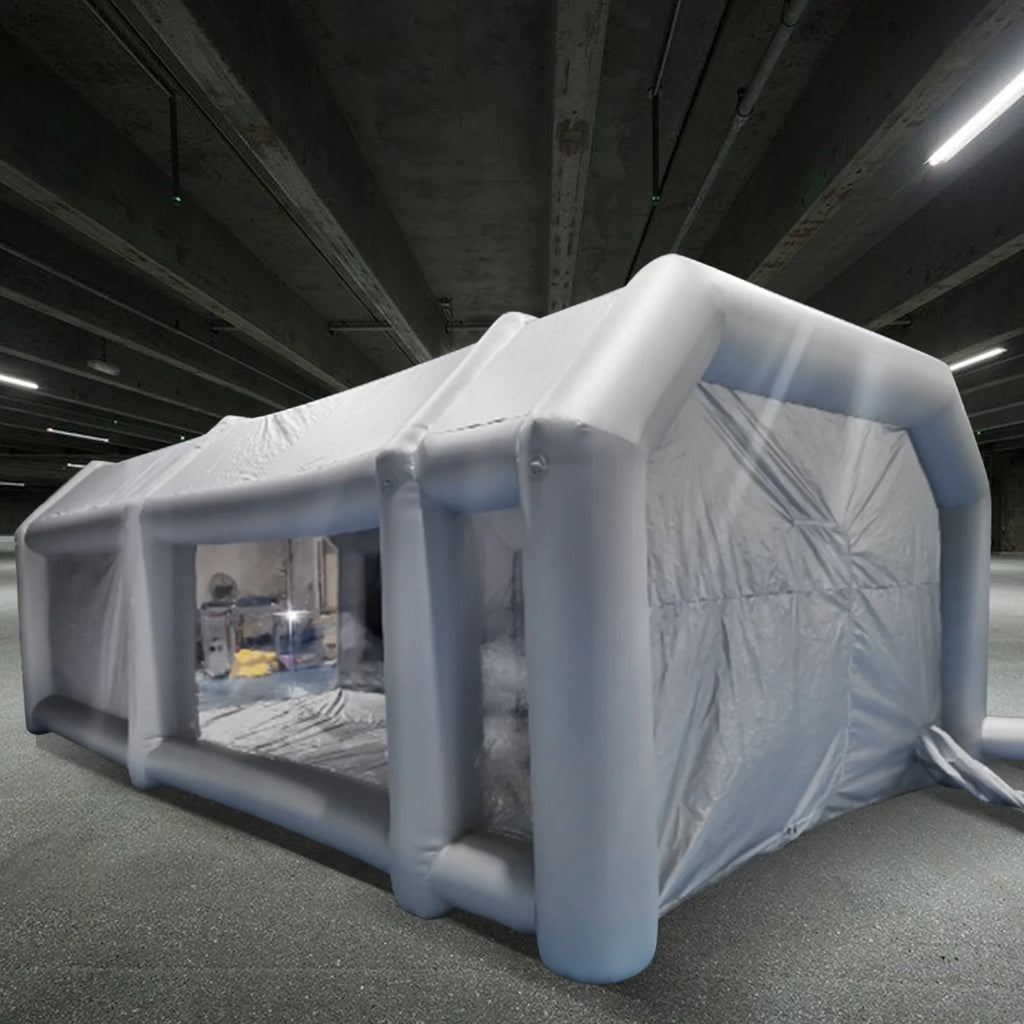 Portable Inflatable Spray Paint Booth Tent Car Workstation with Two Air Filter Nets 28 * 15 * 10Ft C441