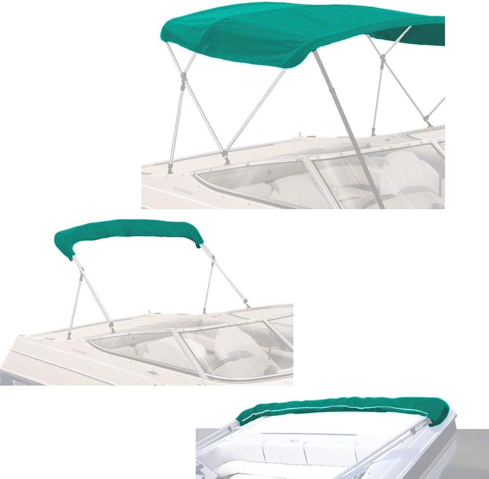 Beige 3 Bow 72 L 54-60 W Canvas Bimini Top Boat Cover E322724