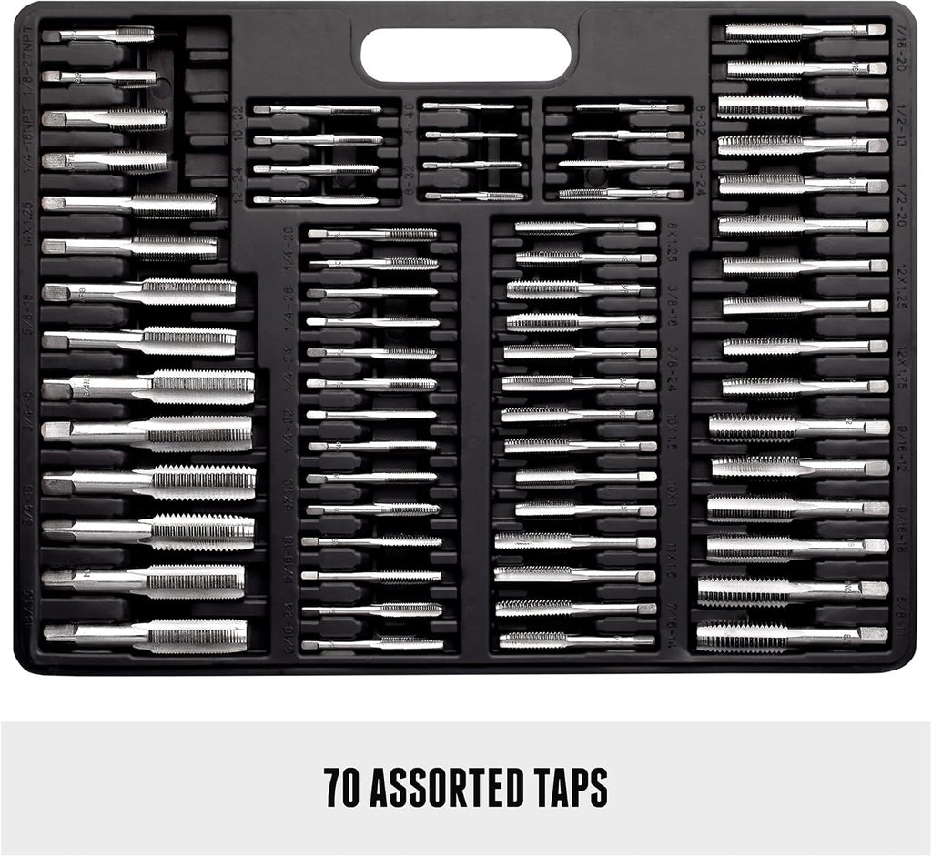 110 Piece Hardened Alloy Steel SAE Tap And Die Threading Tool Set With Storage Case X551