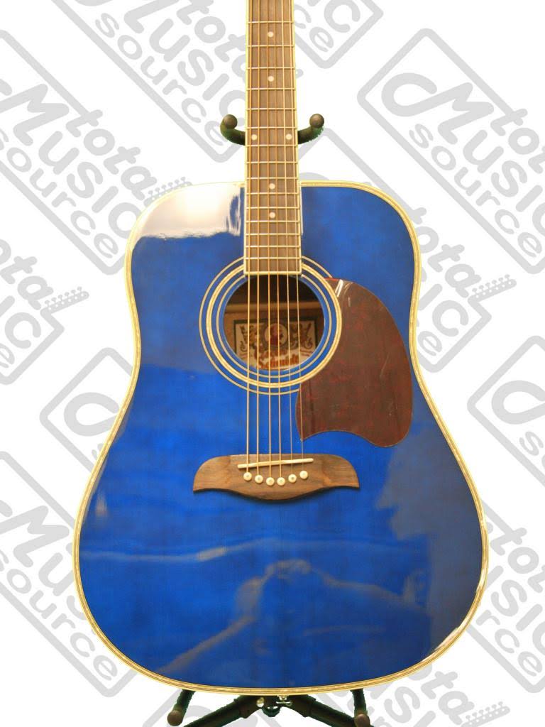 Transparent Blue Dreadnought Acoustic Guitar N36437