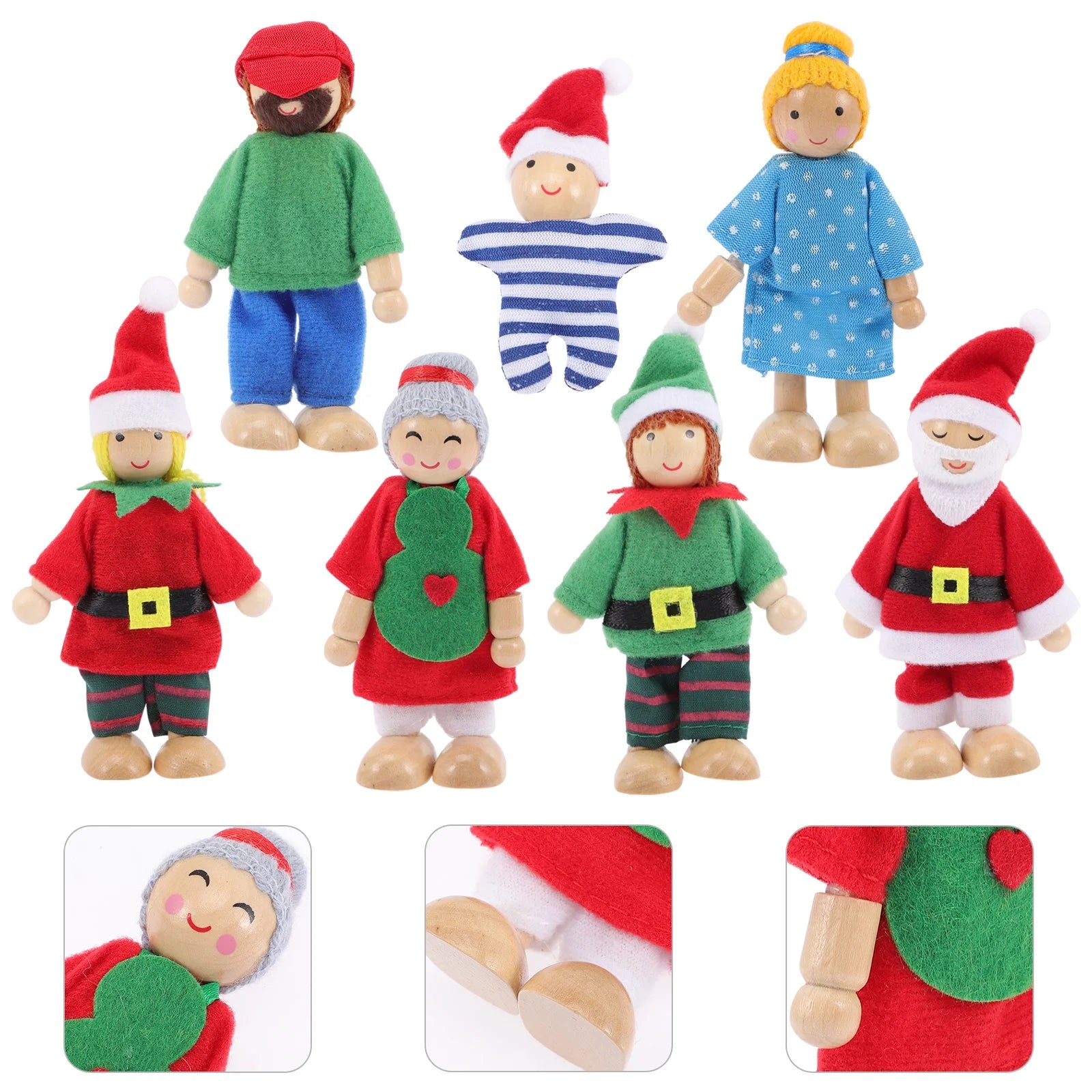 Wooden Dollhouse Play Set with Doll Figures V877458