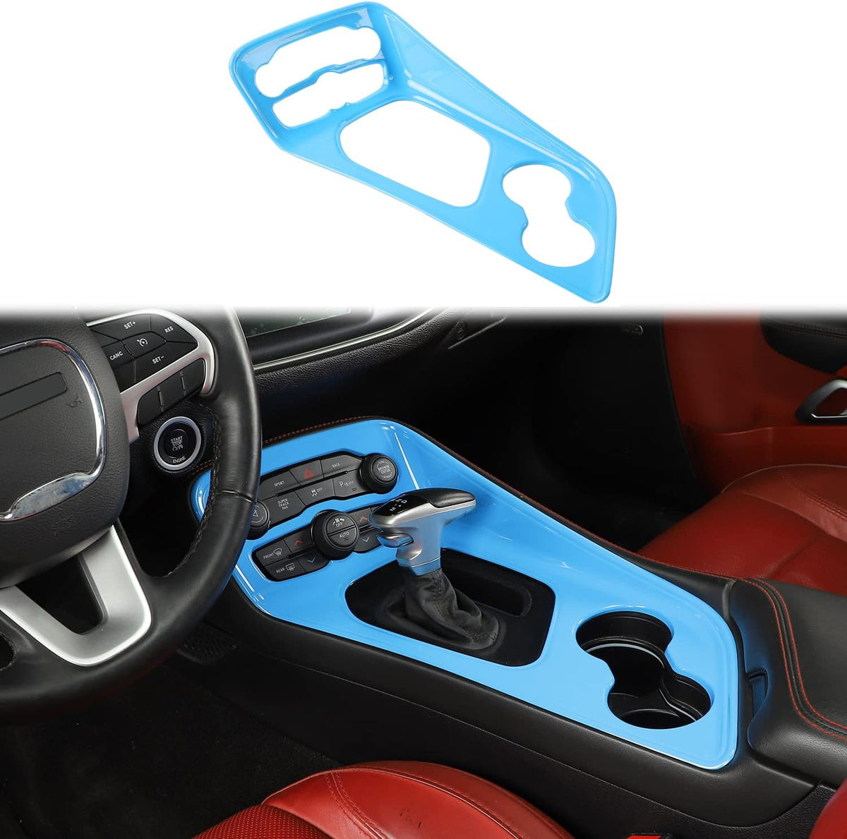 ABS Red Gear Shift Panel Trim Pack of 2 A1730