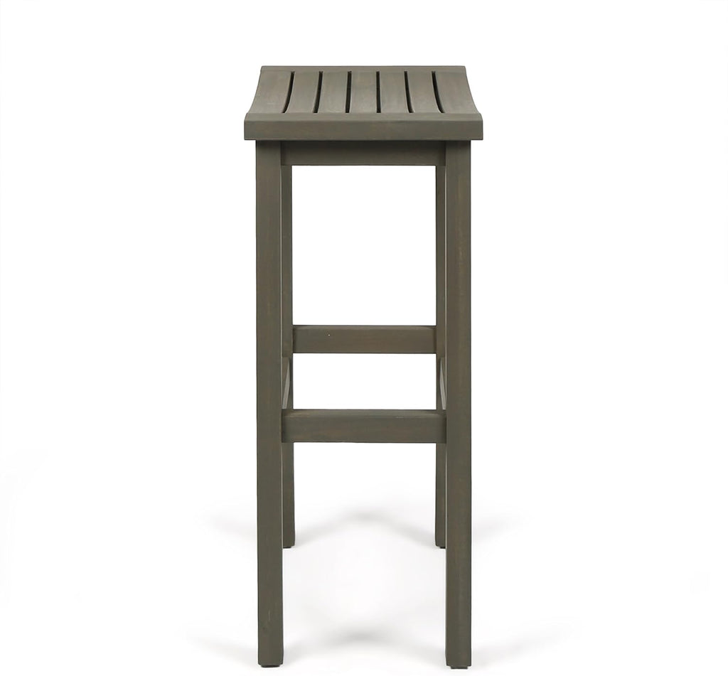Grey Acacia Wood Barstools, 4-Pcs Set A5481