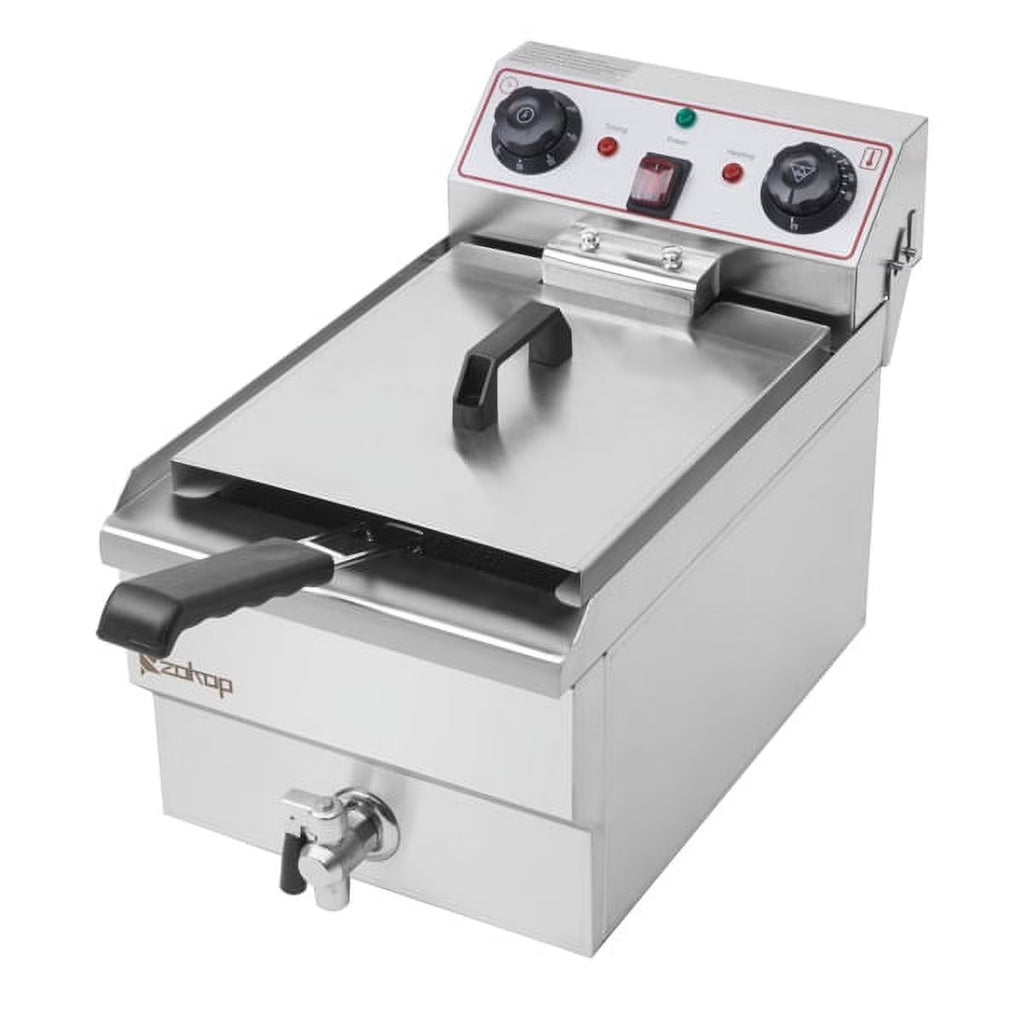 8.5QT Stainless Steel Single Tank Deep Fryer 1700W N195