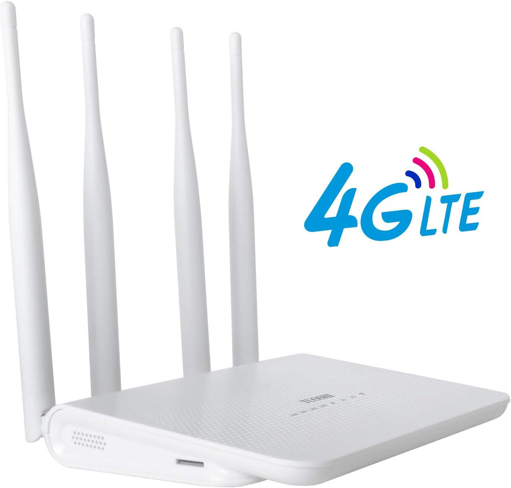 Unlocked 4G LTE Router with SIM Card Slot, Wireless WiFi CPE, Mobile Hotspot, 4 Antenna T695