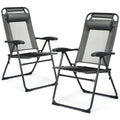 Gray Patio Adjustable Folding Recliner Chairs Z796