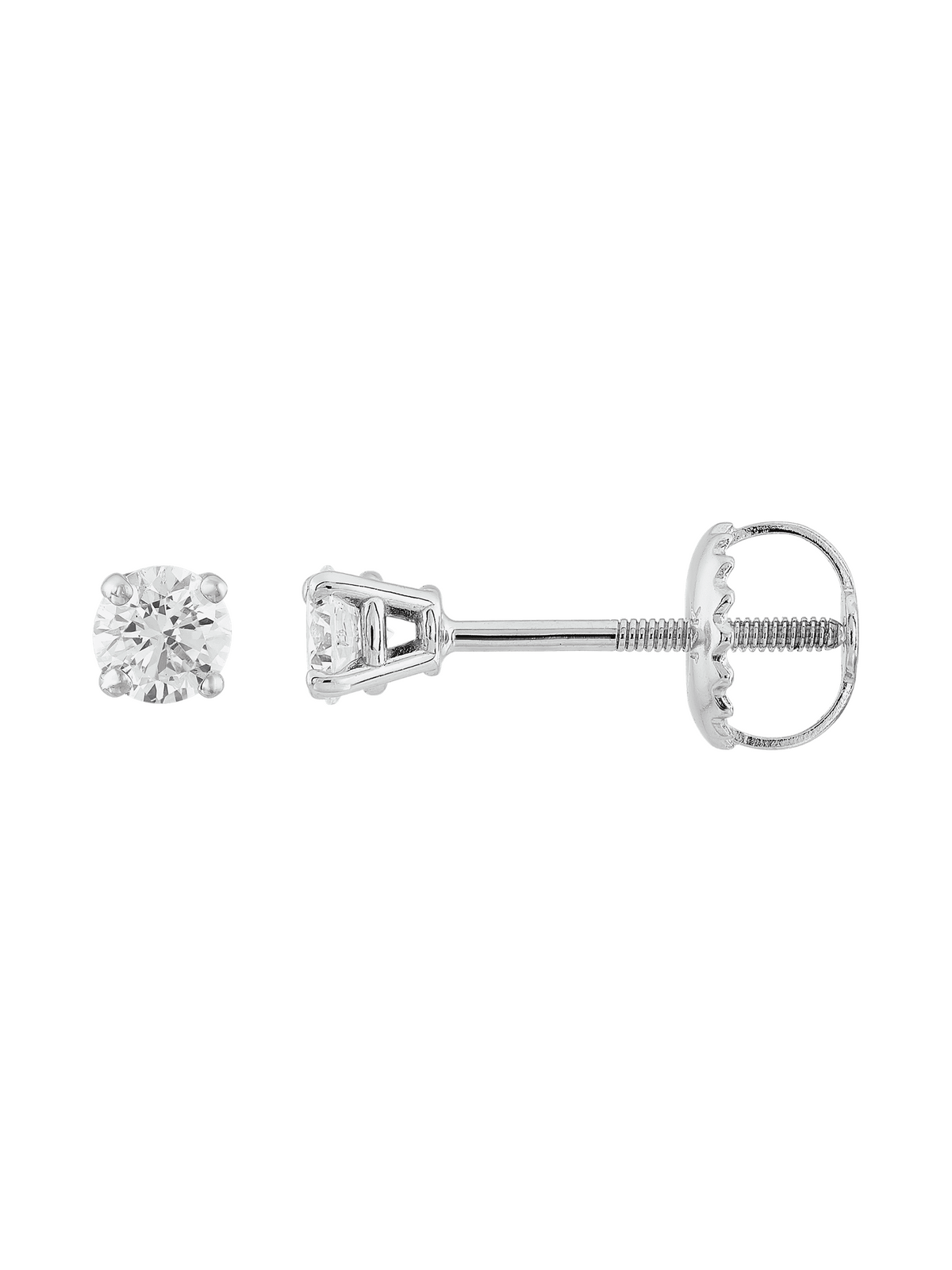 14kt White Gold Diamond Solitaire Stud Earrings O4050