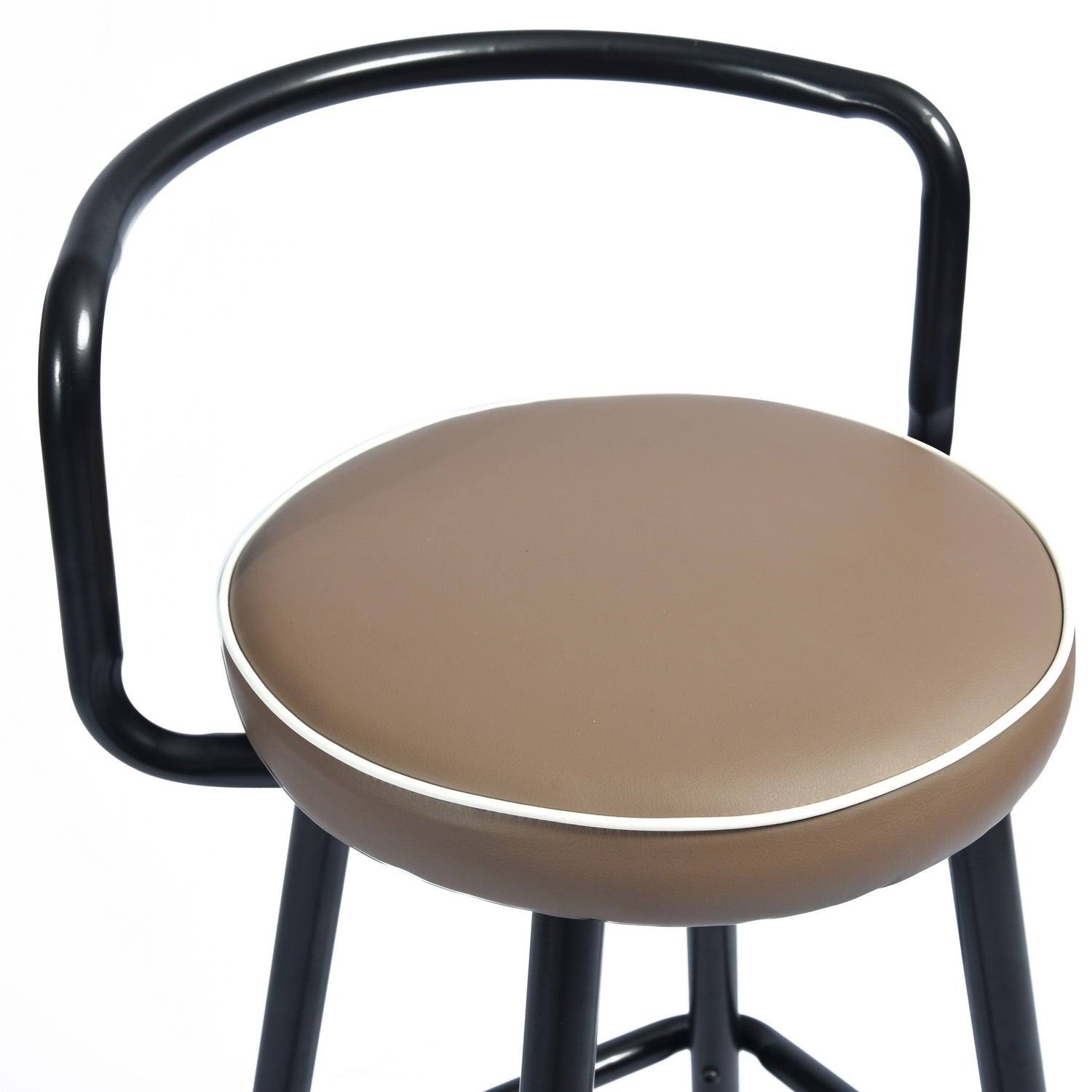 Brown Faux Leather Counter Barstool Set of 2 L8985