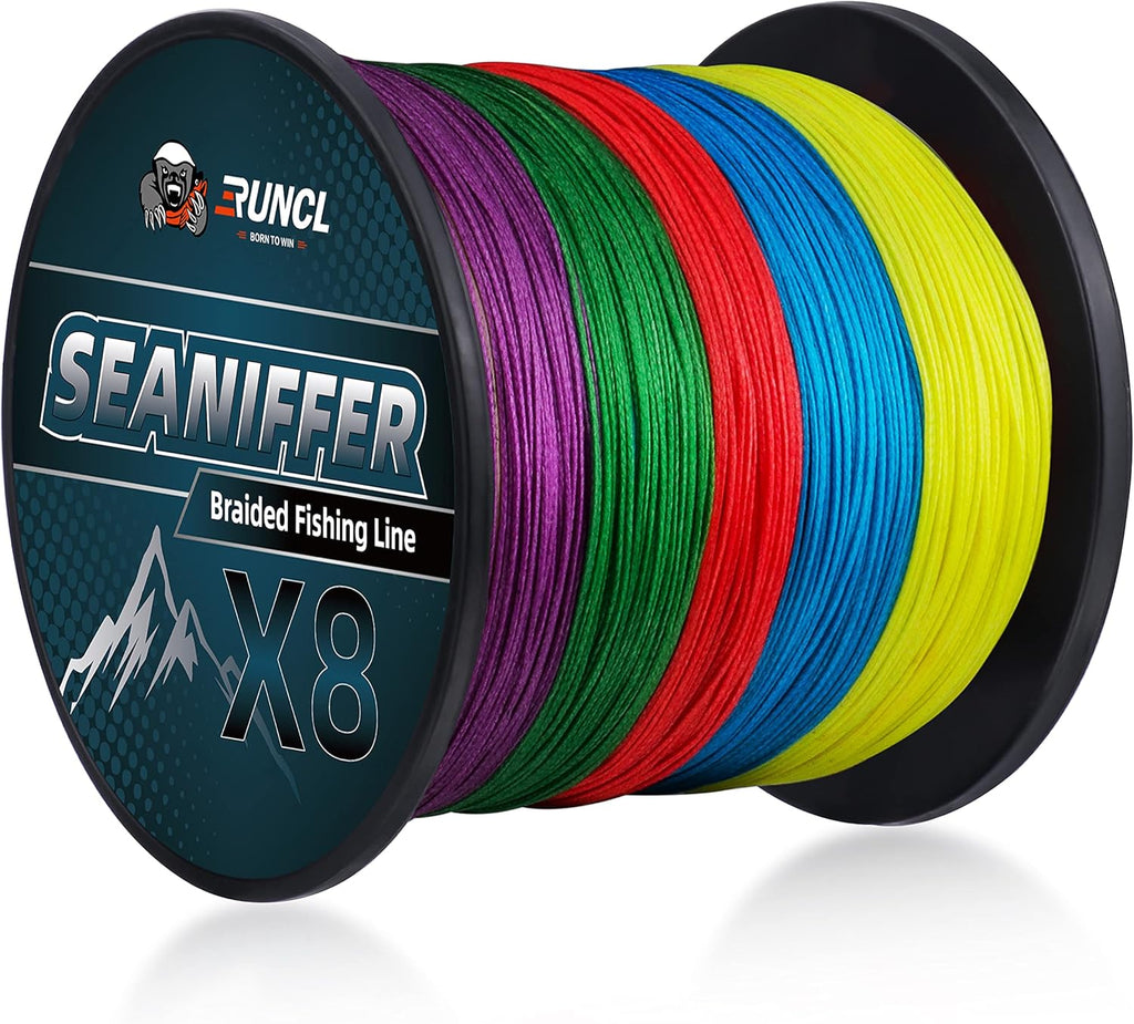 Braided Fishing Line, Multicolor, 328/546/1093Yds, 8-200LB, Pack of 2 F693