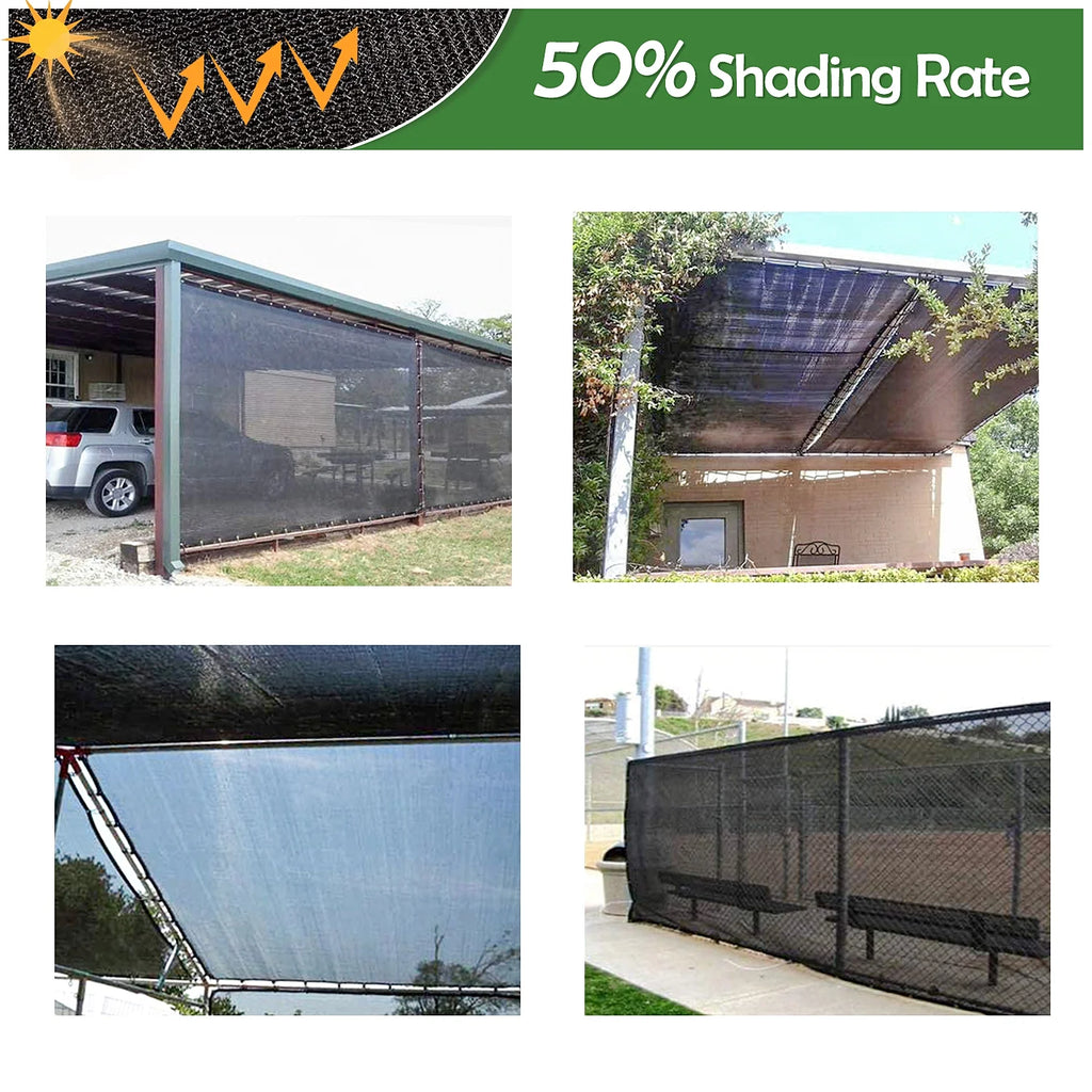 Black 10x20ft Sunblock Shade Cloth O614