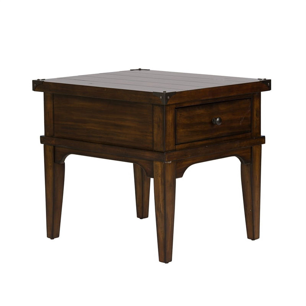 Medium Brown Wood End Table Y35602