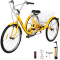 Adult Tricycle 7 Speed 26in Adjustable Trike with Bell, Brake System Basket B236634