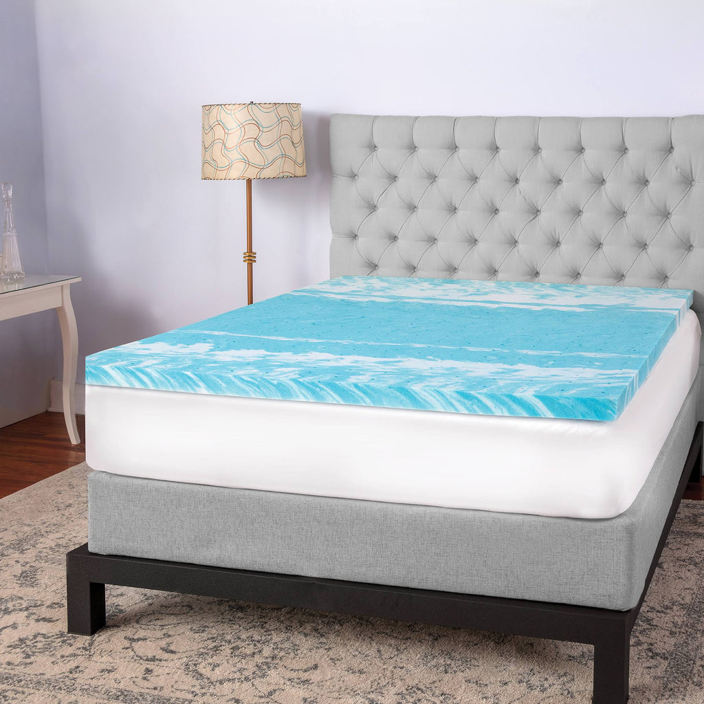 California King Gel Swirl Memory Foam Mattress Topper S748