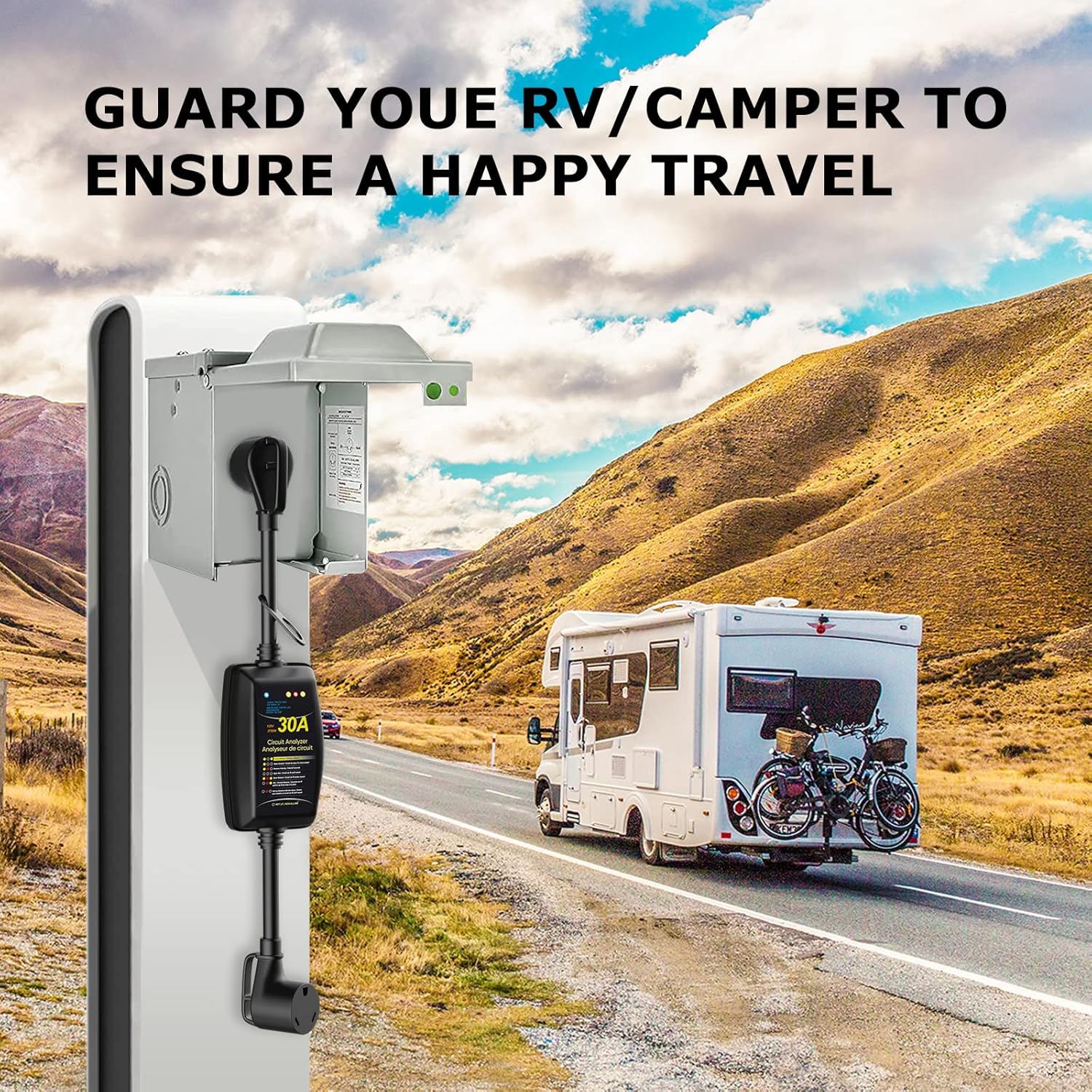 RV Surge Protector 30 Amp with Indicator Light and Grip Handles M419