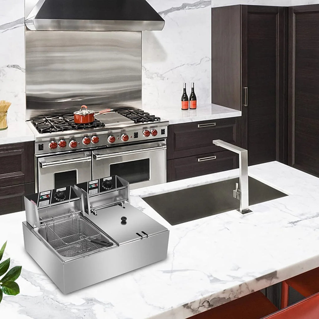 Stainless Steel Electric Deep Fryer with Basket G565994