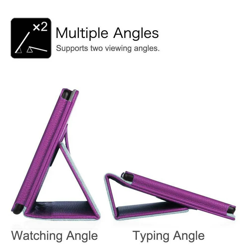 Purple Slim PU Leather Folio Cover Case for Samsung Galaxy Tab A8 10.5” with 2PCS Tempered Glass Screen Protector M65778