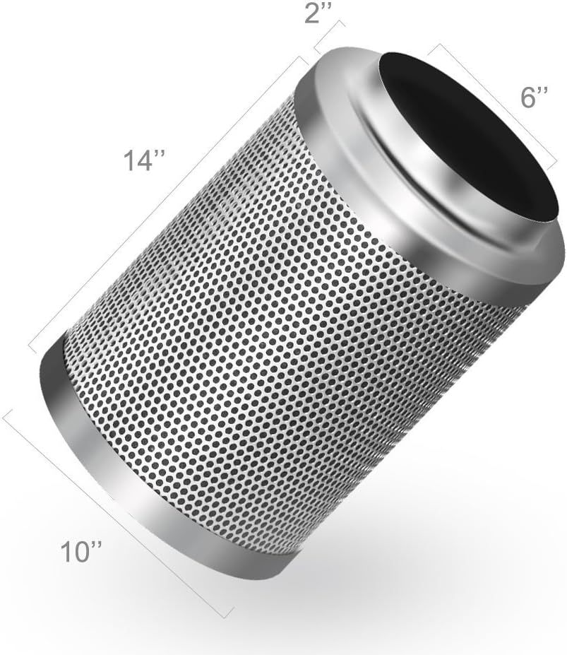8 Inch 750 CFM Inline Fan Carbon Filter 25 Feet Ducting Combo with Humidity Monitor G7983