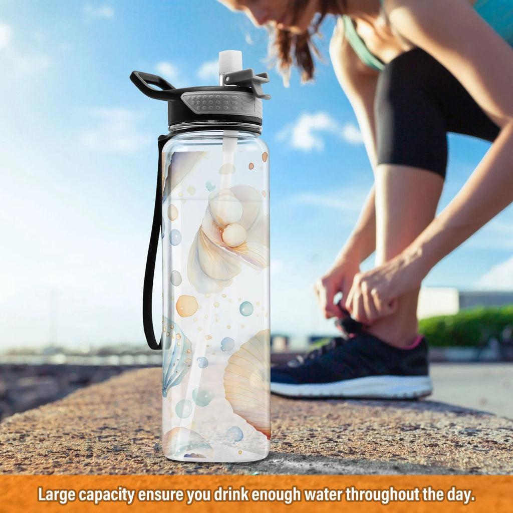 32oz Tritan Leakproof Clear Sports Water Bottle C67316