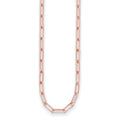 14K Rose Gold Polished 4 mm Flat Paperclip Link Necklace 16" R1859