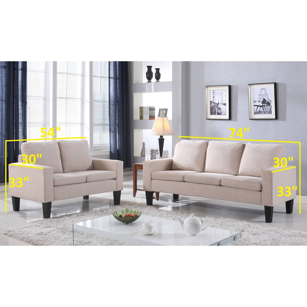 Beige Microfiber Sofa X4927