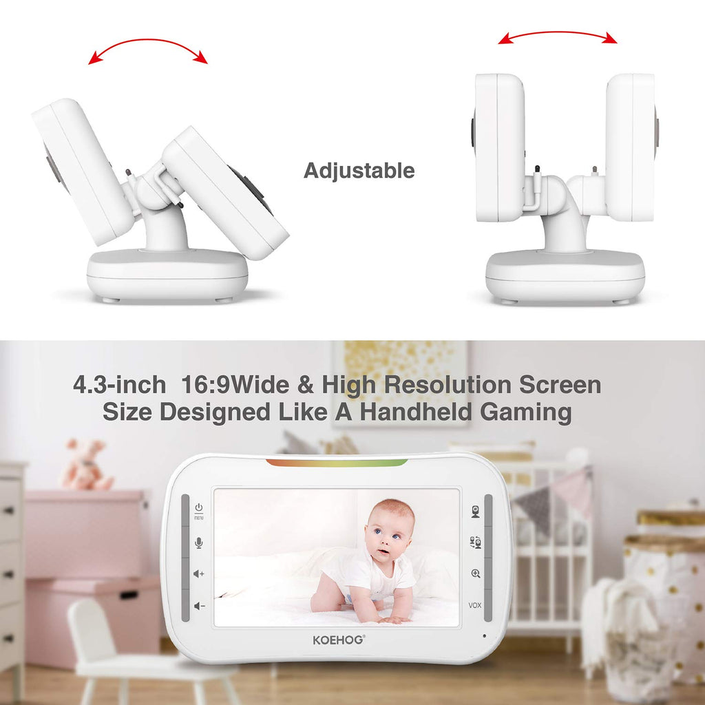 Video Baby Monitor with Auto Night Vision and Temperature Alert Q1520
