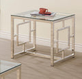 End Table with Glass Top and Nickel E112613