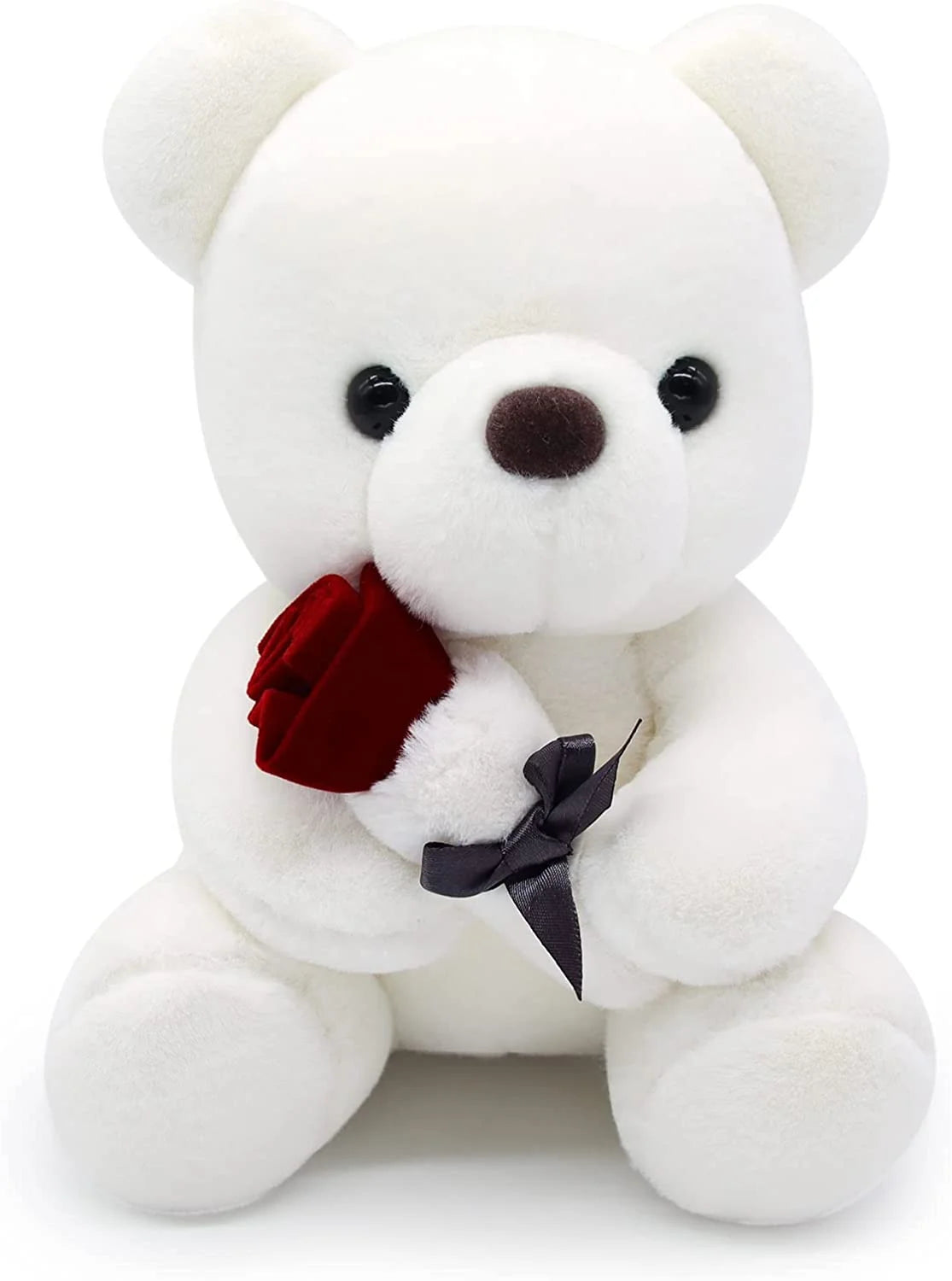 10 Inch Teddy Bear Plush Stuffed Animal with Rose H4877