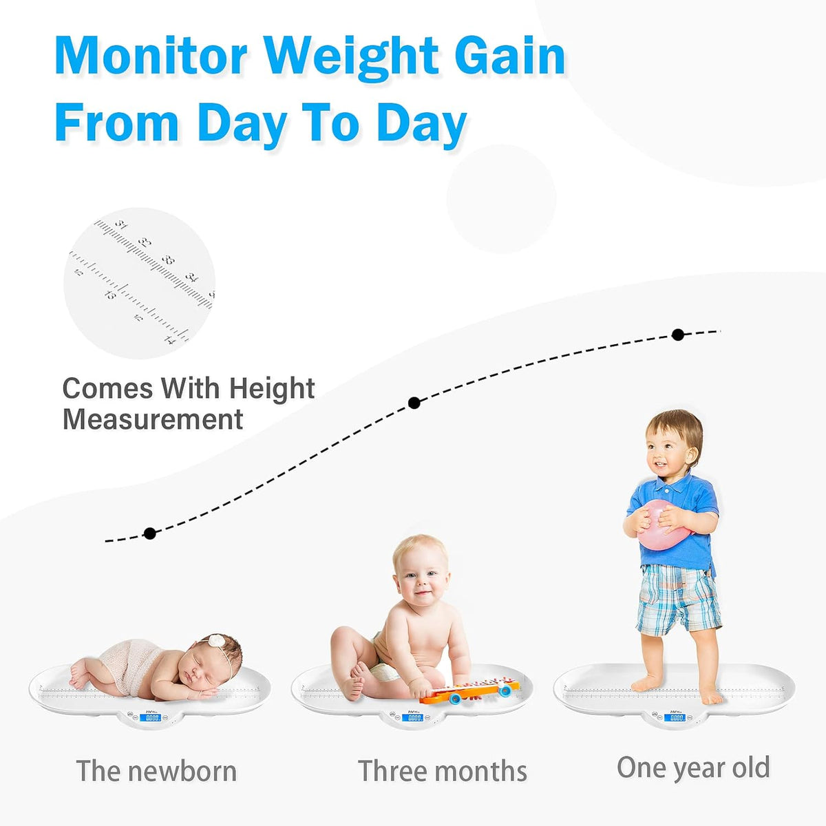 Digital Weighing Scale with Hold Function, LCD Display, Pack of 2 N138146