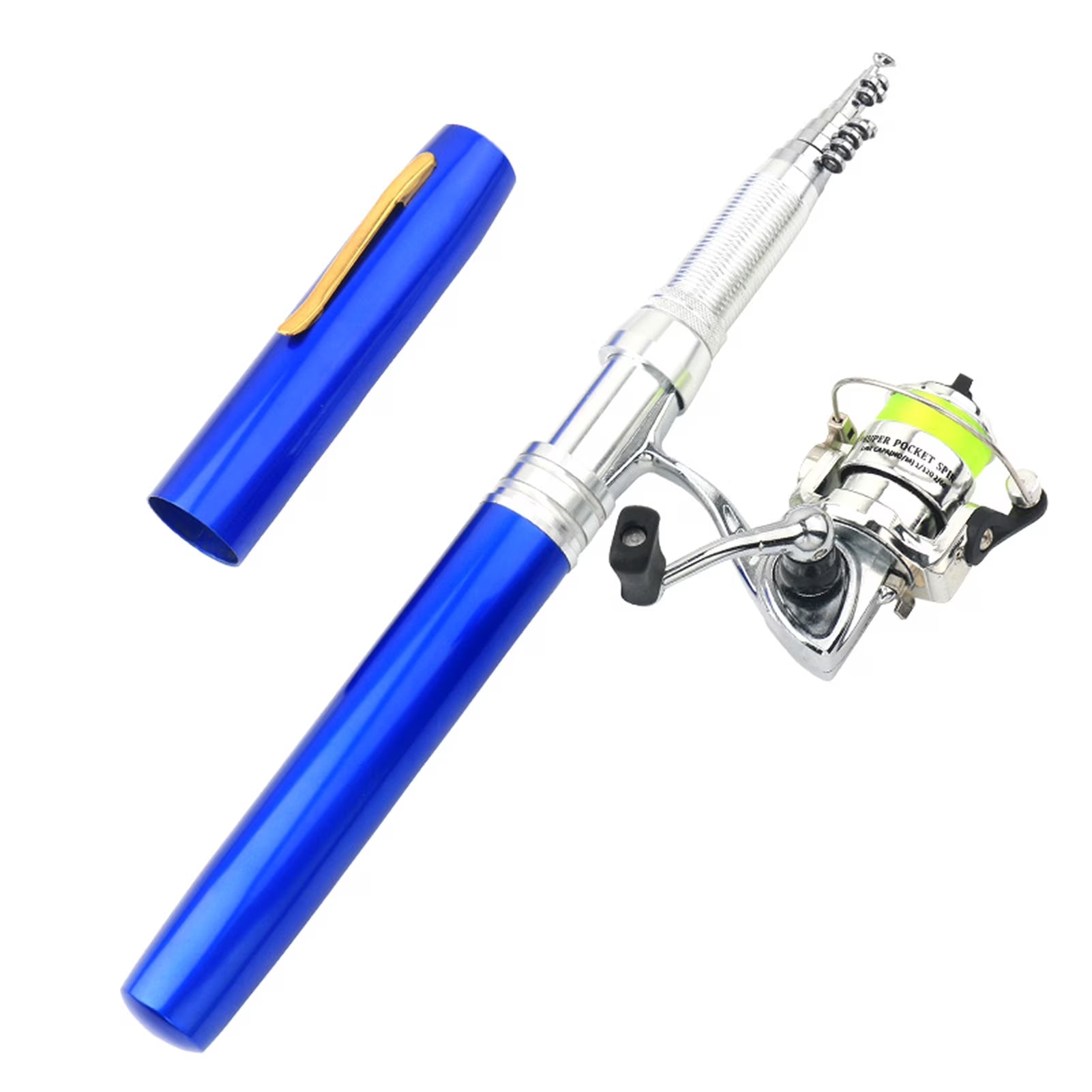 Portable Pen Shape Fishing Rod with Interchangeable Spinning Reel J634177