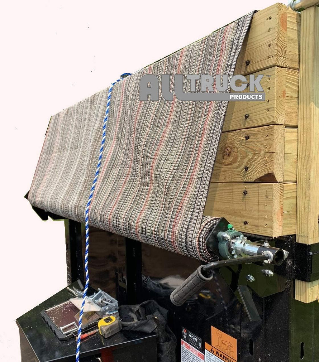Cab Level Hand Crank Kit with Black Mesh Tarp T176