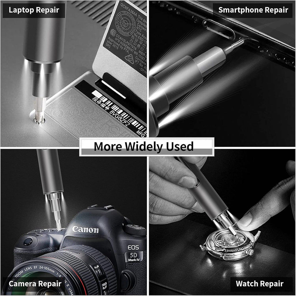 Mini Electric Screwdriver Set with 55 Precision Bits & LED Light V523
