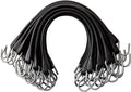 Pack of 25 Bungee Cords with Hooks Rubber Tarp Straps with Crimped Metal S Hooks Heavy Duty Bungie Cord Tie Downs J8775