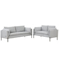 2 Piece Linen Fabric Upholstered Loveseat and 3 Seat Couch Set M2505