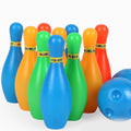 12Pcs/Set Solid Color Bowling Game Toy, Pin Height 4.33 inch, Ball Dia 2.17 inch M4326