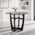 Black Ivy Bronx Glass Top Counter Height Table G450556