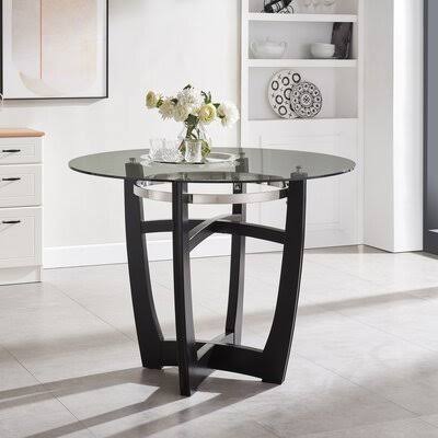 Black Ivy Bronx Glass Top Counter Height Table G450556