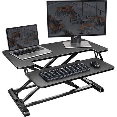 Brown Standing Desk Conversion Unit T989
