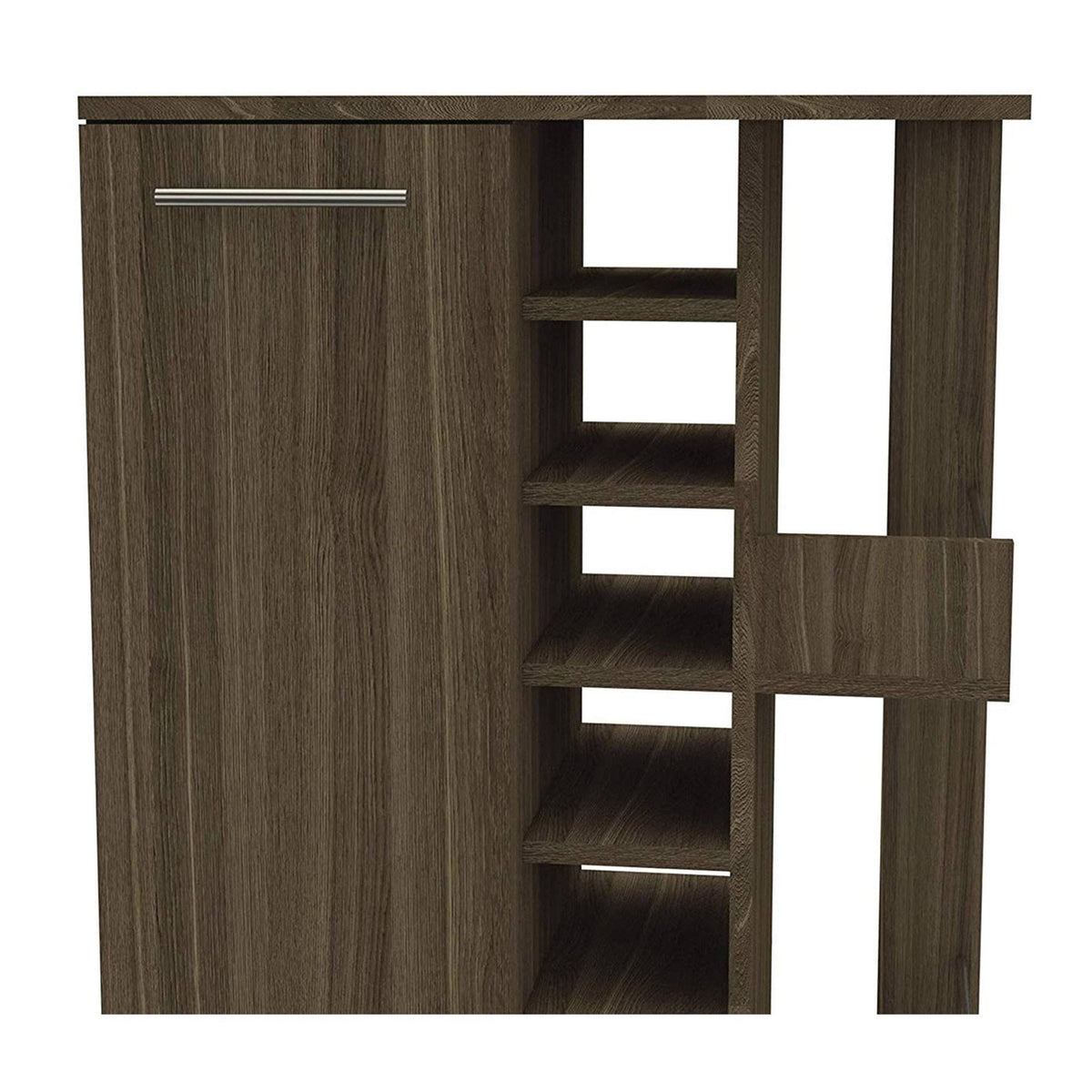 Weathered Oak Bar Cart Cabinet J6962