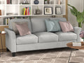 Light Gray 3-Seat Linen Fabric Sofa V905