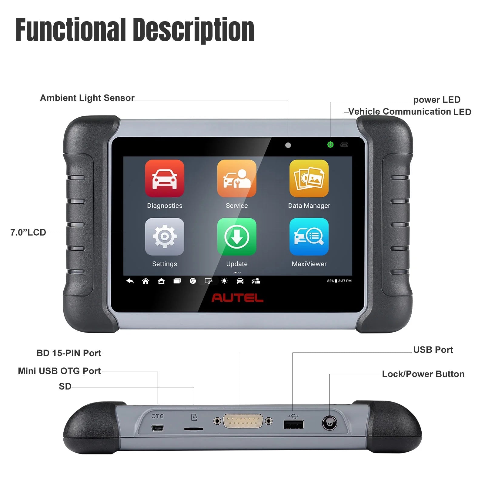Autel MaxiCOM MK808Z Bi-Directional Full System Diagnostic Tablet Y770