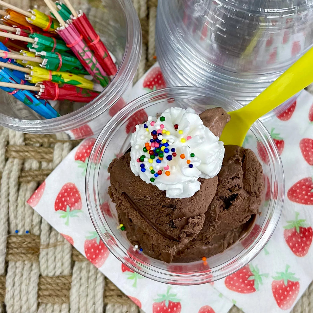 16 Pk Ice Cream Kit with 8 Oz Plastic Dishes, Spoons, Picks Y747