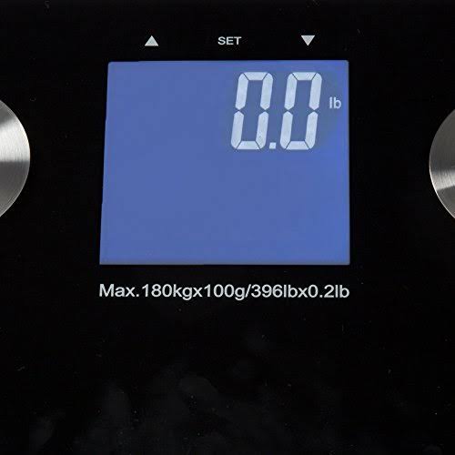 Black Digital Body Fat Scale with Large LCD Display M347