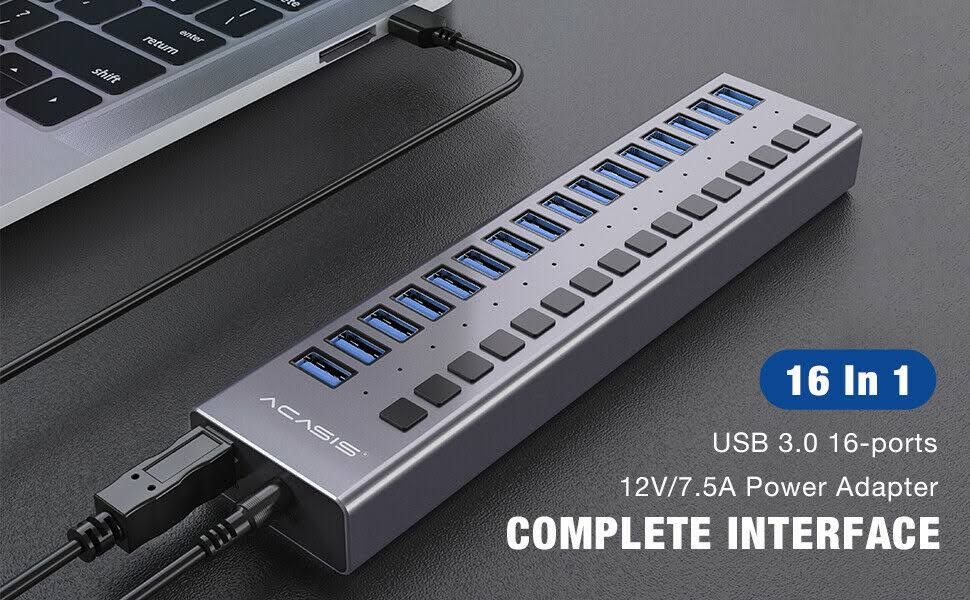 16 Ports 90W USB 3.0 Data Hub E321371