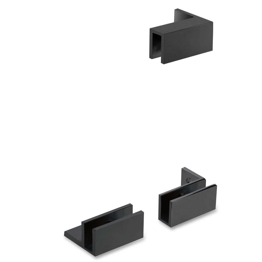 Matte Black Frameless Fixed Glass Shower Panel E68342