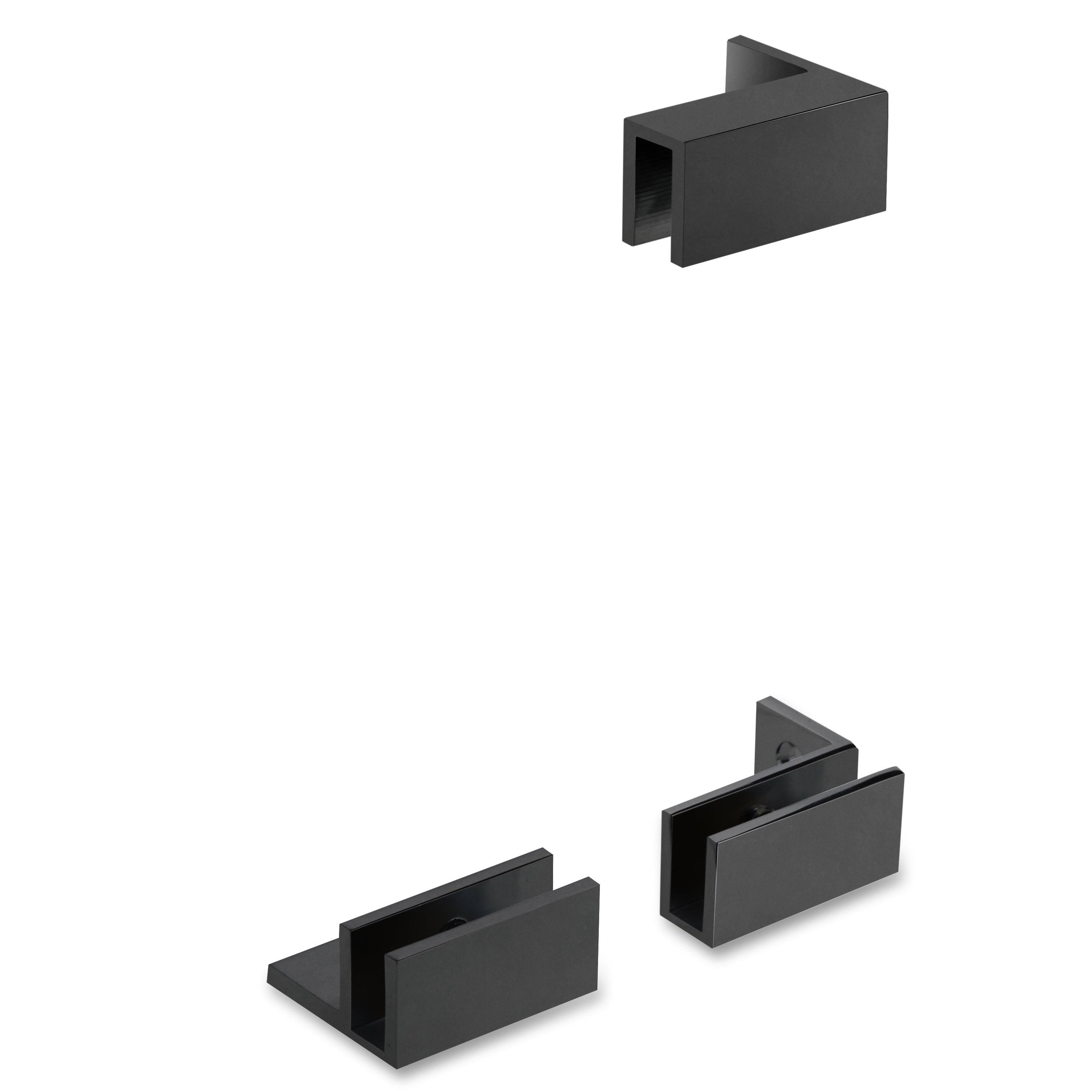 Matte Black Frameless Fixed Glass Shower Panel E68342