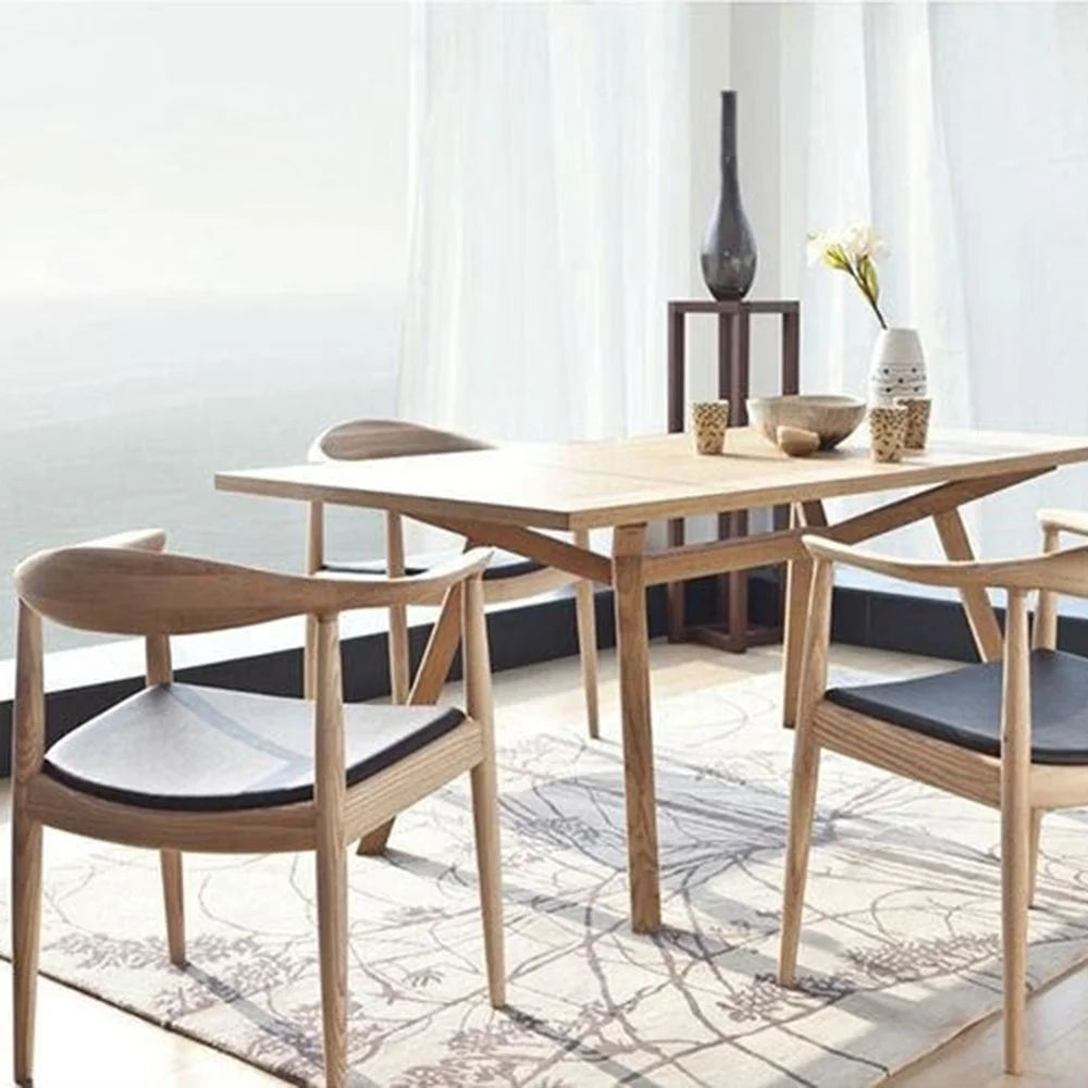 Solid Wood Farmhouse Dining Chair with PU Leather Cushion Seat Y68437