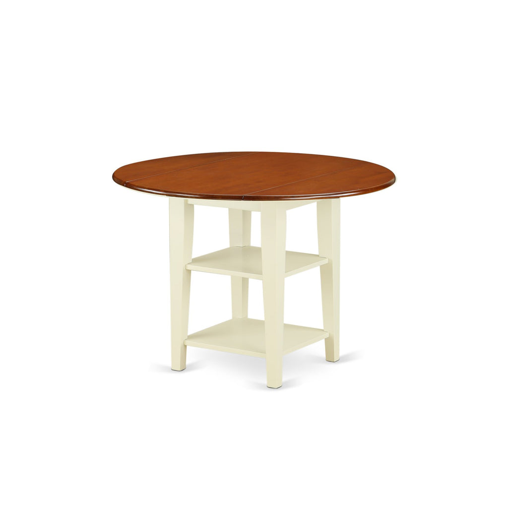 3-piece Dining Set with Wood Seat in Black/Cherry R9380