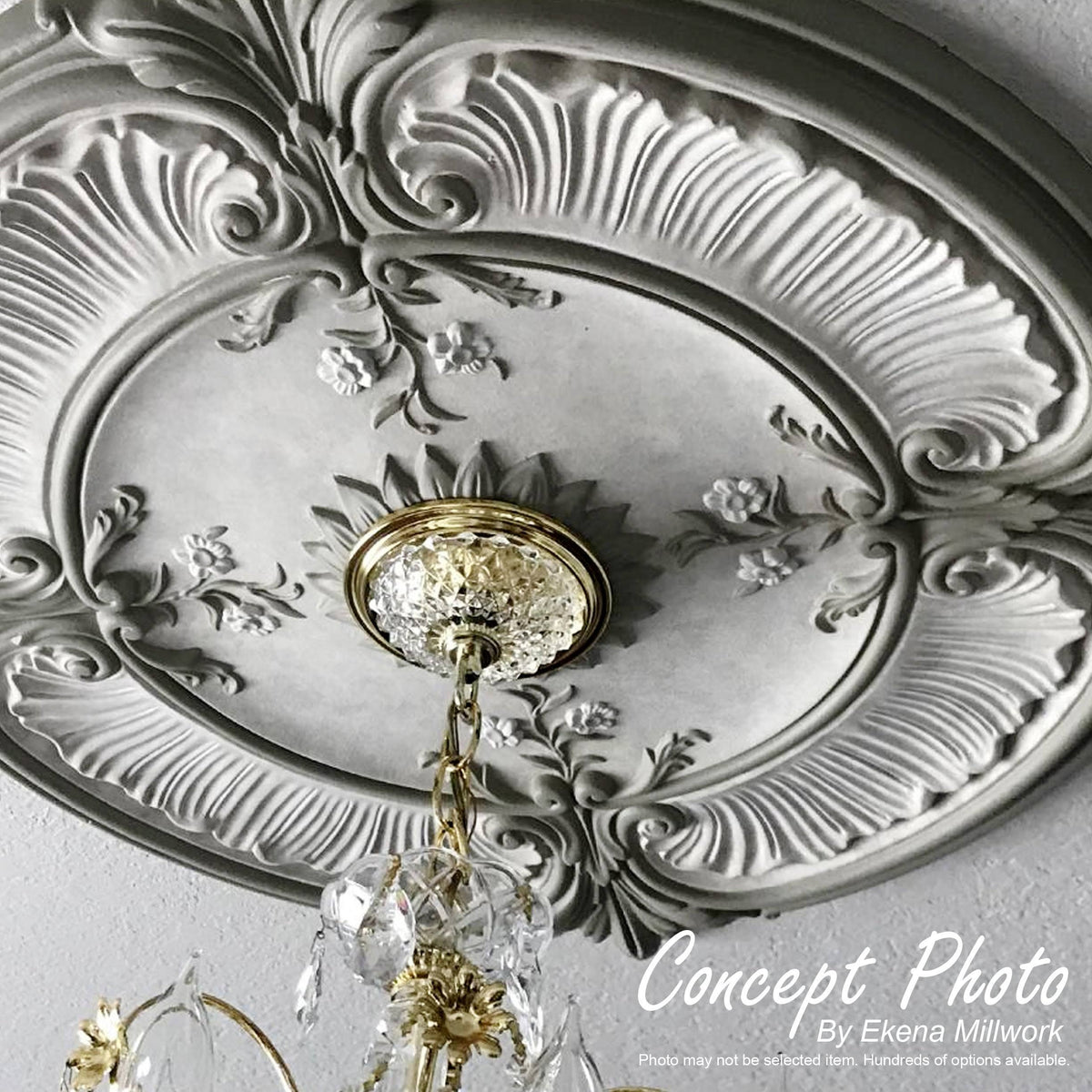 Classic Ceiling Medallion, Hand-Painted Iridescent Gold U619307