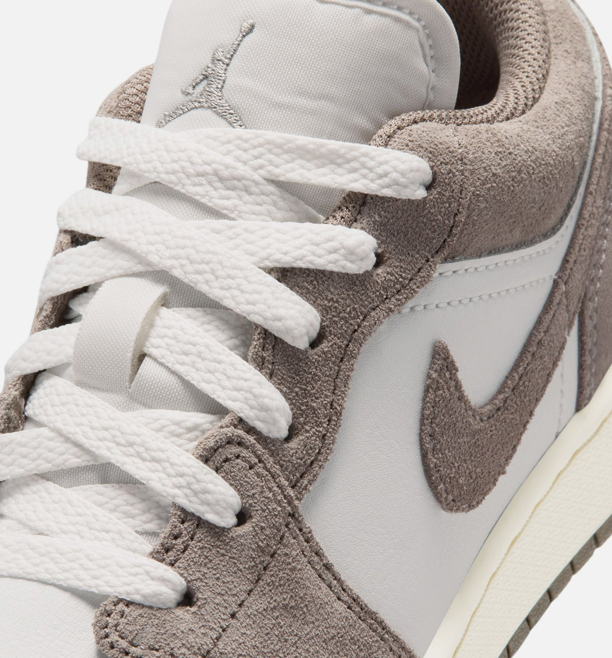 Air Jordan 1 Low Grade School Shoes - Olive Grey/Enigma Stone